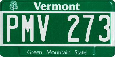 VT license plate PMV273