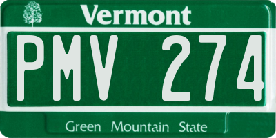 VT license plate PMV274