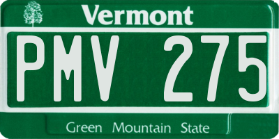 VT license plate PMV275