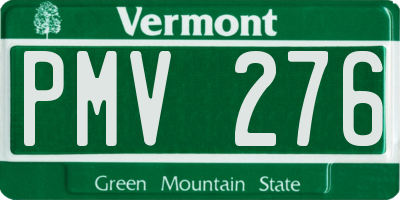 VT license plate PMV276