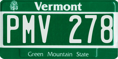 VT license plate PMV278