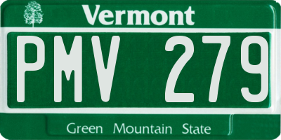 VT license plate PMV279