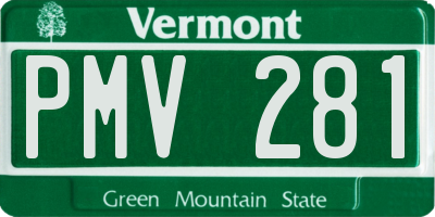 VT license plate PMV281