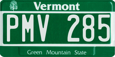 VT license plate PMV285