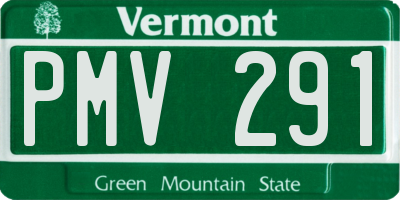 VT license plate PMV291