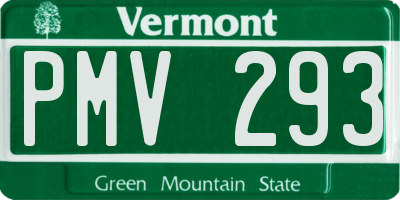 VT license plate PMV293