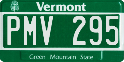 VT license plate PMV295