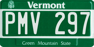 VT license plate PMV297