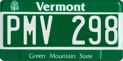 VT license plate PMV298