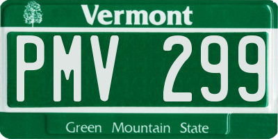 VT license plate PMV299