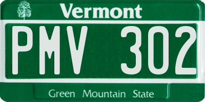 VT license plate PMV302