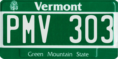 VT license plate PMV303