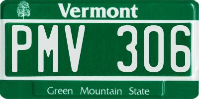VT license plate PMV306