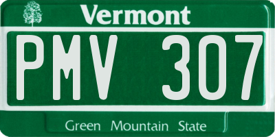 VT license plate PMV307