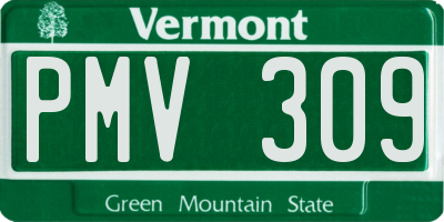 VT license plate PMV309