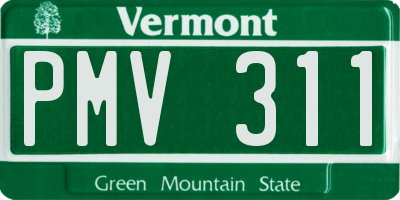 VT license plate PMV311