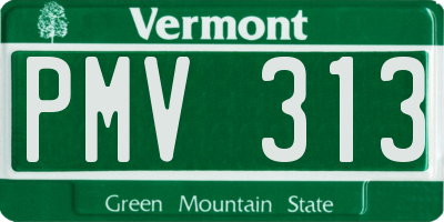 VT license plate PMV313