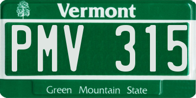 VT license plate PMV315