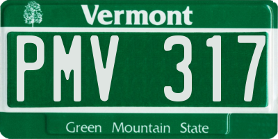 VT license plate PMV317