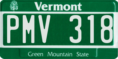 VT license plate PMV318