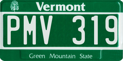 VT license plate PMV319