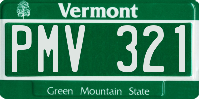 VT license plate PMV321