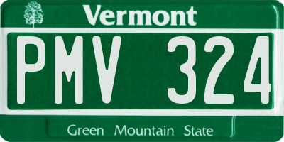 VT license plate PMV324