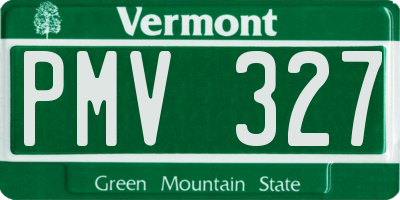 VT license plate PMV327