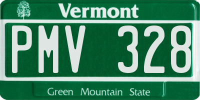 VT license plate PMV328
