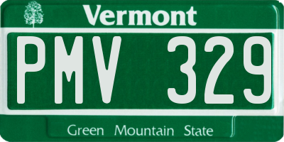 VT license plate PMV329