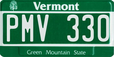VT license plate PMV330