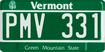 VT license plate PMV331