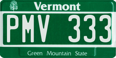 VT license plate PMV333