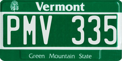 VT license plate PMV335