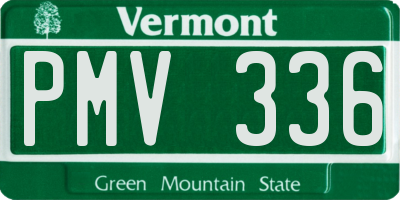 VT license plate PMV336