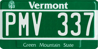 VT license plate PMV337