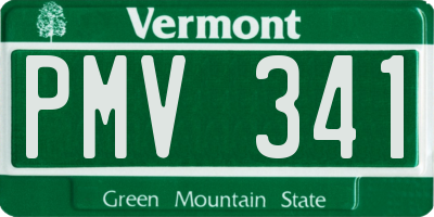 VT license plate PMV341