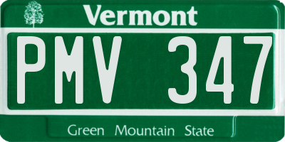 VT license plate PMV347