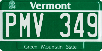 VT license plate PMV349
