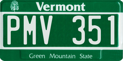 VT license plate PMV351