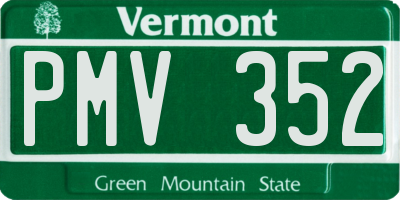 VT license plate PMV352