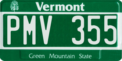 VT license plate PMV355