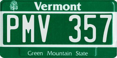 VT license plate PMV357