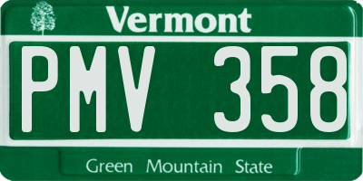 VT license plate PMV358
