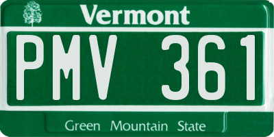 VT license plate PMV361