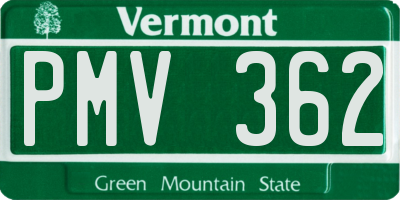 VT license plate PMV362