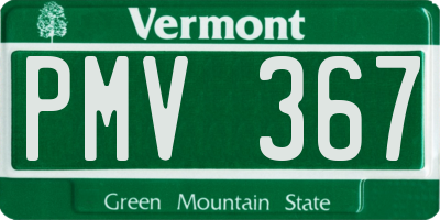 VT license plate PMV367
