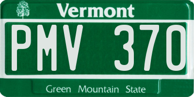 VT license plate PMV370
