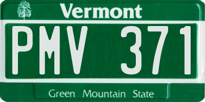 VT license plate PMV371