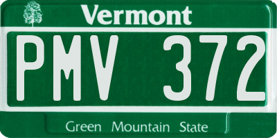 VT license plate PMV372